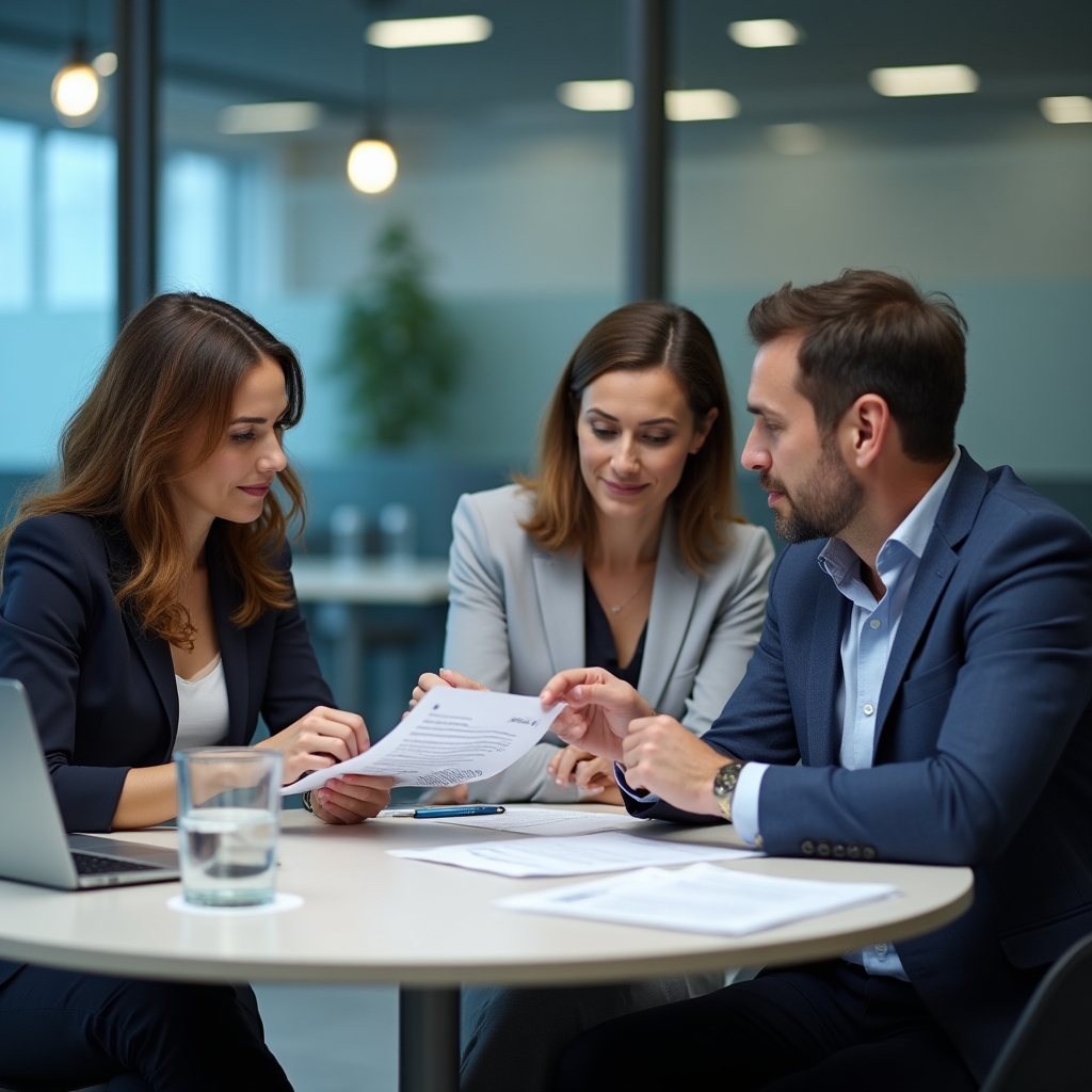 HR-Team bespricht Ergebnisse eines Mitarbeiter-Trainings